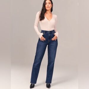 Abercrombie 90s Straight Ultra High Rise Curve Love Jeans Sz 28/6R